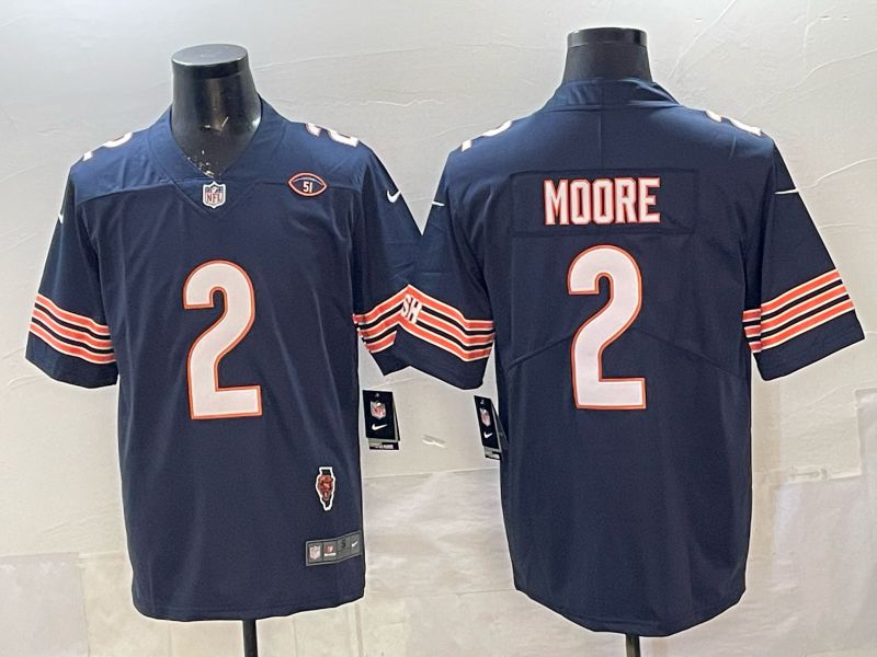 Men Chicago Bears #2 Moore Blue 2th generations 2026 Nike Limited NFL Jersey style 112->buffalo bills->NFL Jersey